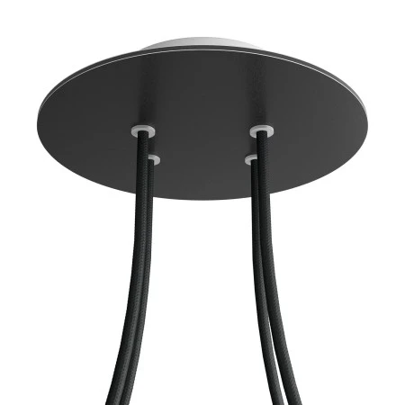 Round Rose-One 4-hole and 4 side holes ceiling rose, 200 mm - Matt Black