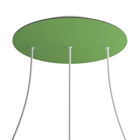 Round XXL Rose-One 3 in-line holes and 4 side holes ceiling rose, 400 mm - Soft Green