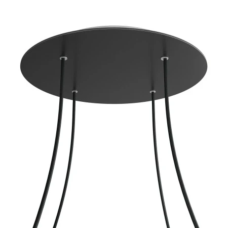 Round XXL Rose-One 4-hole and 4 side holes ceiling rose, 400 mm - Matt Black