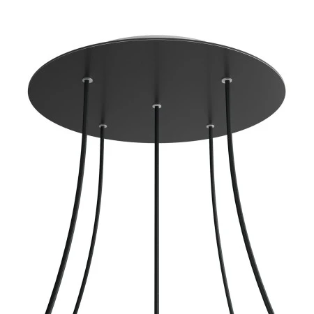 Round XXL Rose-One 5-hole and 4 side holes ceiling rose, 400 mm - Matt Black