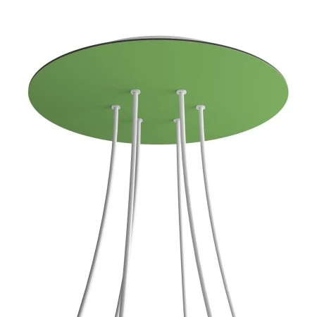 Round XXL Rose-One 6-hole and 4 side holes ceiling rose, 400 mm - Soft Green