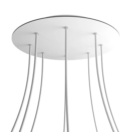 Round XXL Rose-One 8-hole and 4 side holes ceiling rose, 400 mm - Matt White