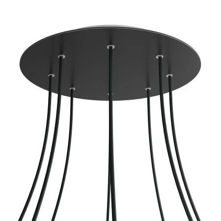 Round XXL Rose-One 8-hole and 4 side holes ceiling rose, 400 mm - Matt Black