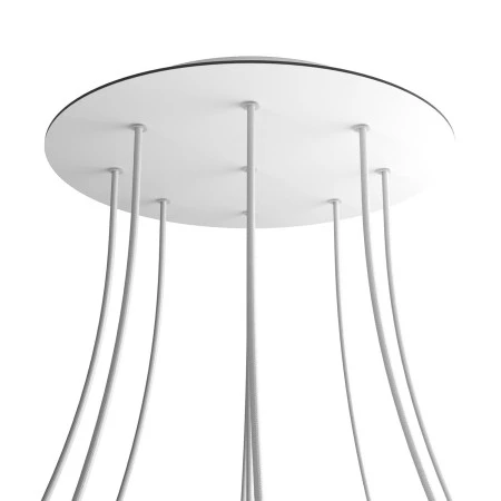 Round XXL Rose-One 9-hole and 4 side holes ceiling rose, 400 mm - Matt White