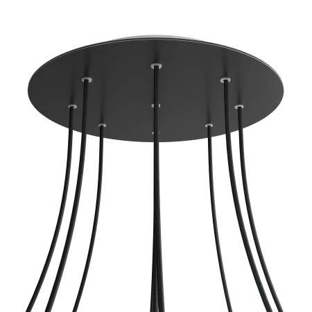Round XXL Rose-One 9-hole and 4 side holes ceiling rose, 400 mm - Matt Black