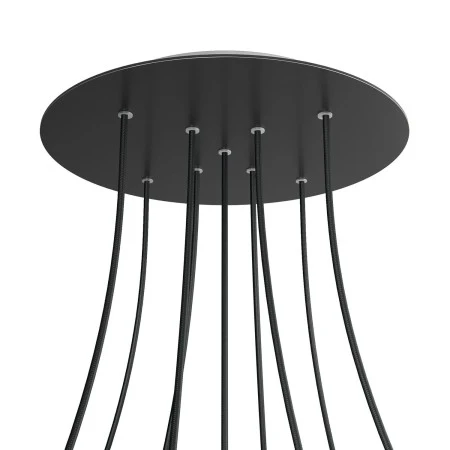 Round XXL Rose-One 9 X-shaped holes and 4 side holes ceiling rose, 400 mm - Matt Black