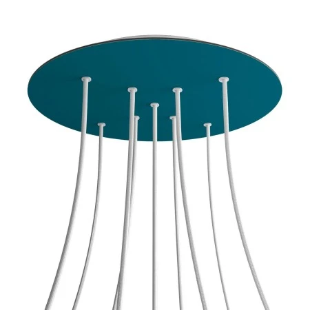 Round XXL Rose-One 9 X-shaped holes and 4 side holes ceiling rose, 400 mm - Petrol