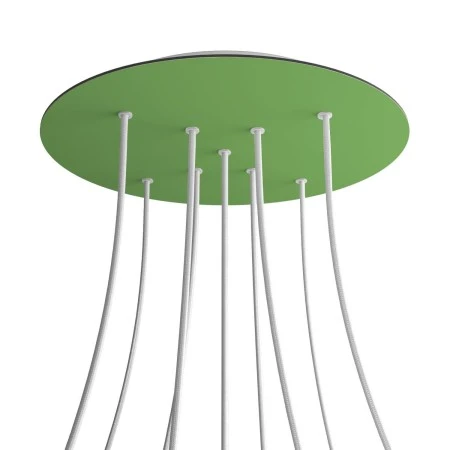 Round XXL Rose-One 9 X-shaped holes and 4 side holes ceiling rose, 400 mm - Soft Green