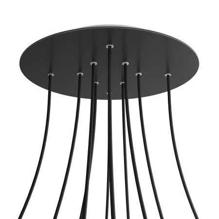 Round XXL Rose-One 10-hole and 4 side holes ceiling rose, 400 mm - Matt Black
