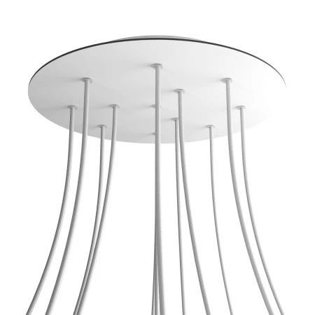 Round XXL Rose-One 12-hole and 4 side holes ceiling rose, 400 mm - Matt White