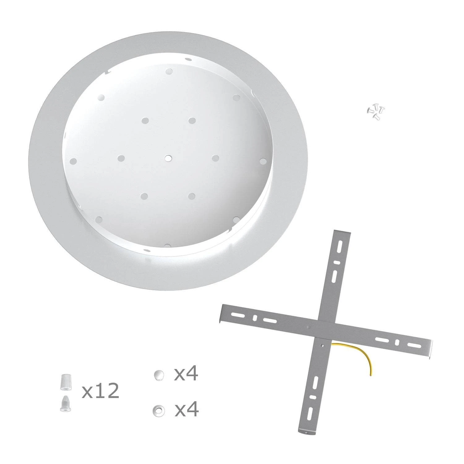 Round XXL Rose-One 12-hole and 4 side holes ceiling rose, 400 mm