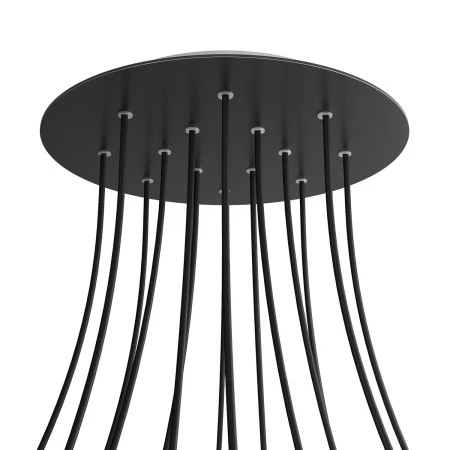 Round XXL Rose-One 14-hole and 4 side holes ceiling rose, 400 mm - Matt Black