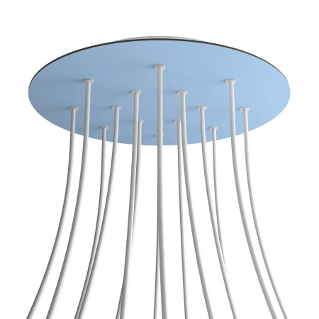 Round XXL Rose-One 14-hole and 4 side holes ceiling rose, 400 mm - Soft blue