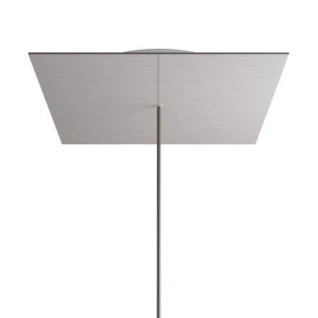 Square XXL Rose-One 1-hole and 4 side holes ceiling rose, 400 mm - Satin Steel Dibond