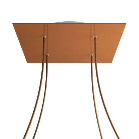 Square XXL Rose-One 4-hole and 4 side holes ceiling rose, 400 mm - Satin Copper Dibond