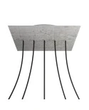 Square XXL Rose-One 5 in-line holes and 4 side holes ceiling rose, 400 mm