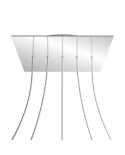Square XXL Rose-One 5 in-line holes and 4 side holes ceiling rose, 400 mm