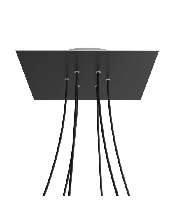 Square XXL Rose-One 6-hole and 4 side holes ceiling rose, 400 mm