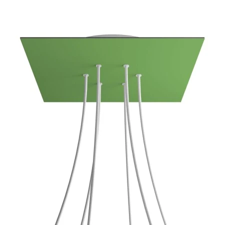 Square XXL Rose-One 6-hole and 4 side holes ceiling rose, 400 mm - Soft Green