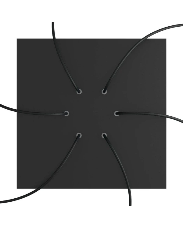 Square XXL Rose-One 6-hole and 4 side holes ceiling rose, 400 mm