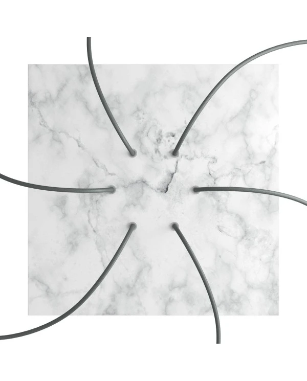 Square XXL Rose-One 6-hole and 4 side holes ceiling rose, 400 mm