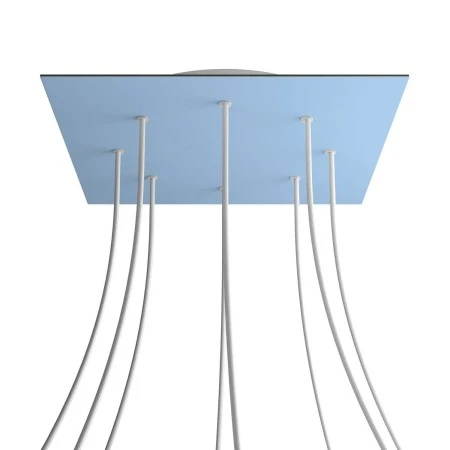 Square XXL Rose-One 8-hole and 4 side holes ceiling rose, 400 mm - Soft blue
