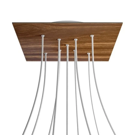 Square XXL Rose-One 9 X-shaped holes and 4 side holes ceiling rose, 400 mm - Wood