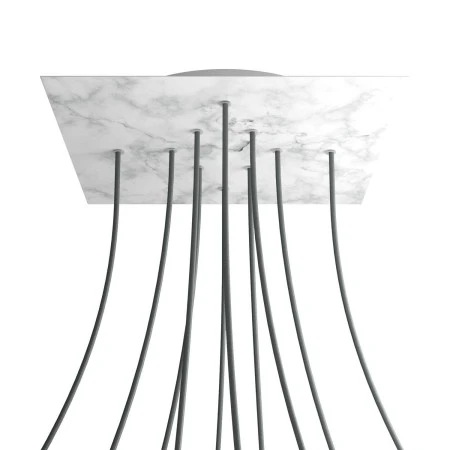 Square XXL Rose-One 10-hole and 4 side holes ceiling rose, 400 mm - Marble Carrara