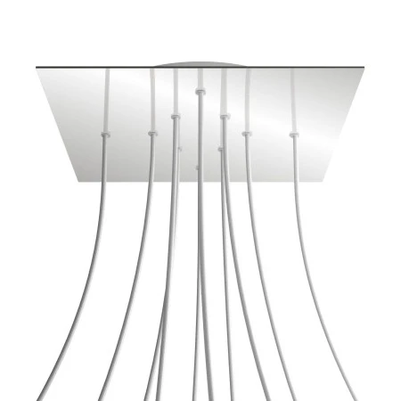 Square XXL Rose-One 10-hole and 4 side holes ceiling rose, 400 mm - Mirror