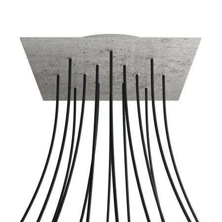 Square XXL Rose-One 14-hole and 4 side holes ceiling rose, 400 mm - Concrete