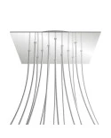 Square XXL Rose-One 14-hole and 4 side holes ceiling rose, 400 mm
