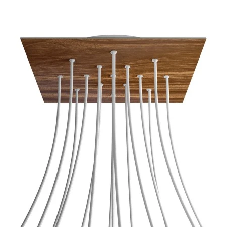 Square XXL Rose-One 15-hole and 4 side holes ceiling rose, 400 mm - Wood
