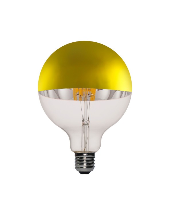 Gold half sphere Globe G125 LED Light Bulb 7W 806Lm E27 2700K Dimmable