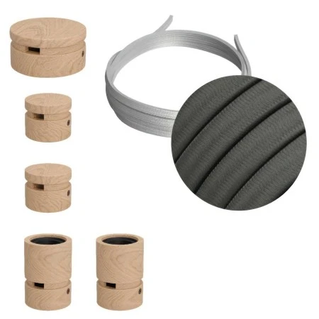 Filé System Wiggle Kit - with 3m string light cable and 5 indoor wooden components - CM03