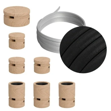 Filé System Linear Kit - with 5m string light cable and 7 indoor wooden components - CM04