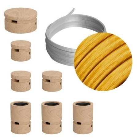 Filé System Linear Kit - with 5m string light cable and 7 indoor wooden components - CM05