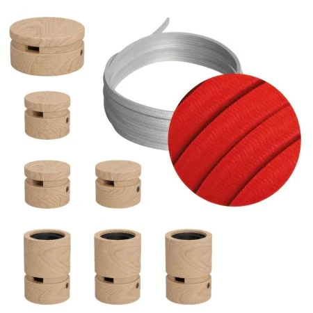 Filé System Linear Kit - with 5m string light cable and 7 indoor wooden components - CM09
