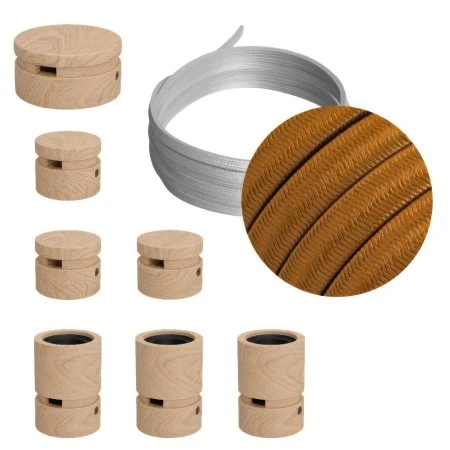 Filé System Linear Kit - with 5m string light cable and 7 indoor wooden components - CM22