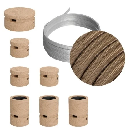 Filé System Linear Kit - with 5m string light cable and 7 indoor wooden components - CM27