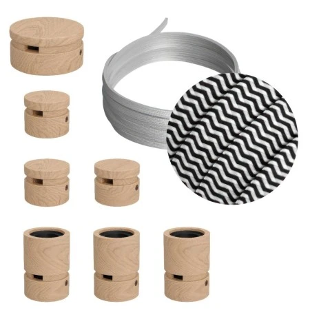 Filé System Linear Kit - with 5m string light cable and 7 indoor wooden components - CZ04