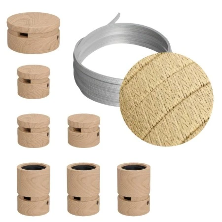 Filé System Linear Kit - with 5m string light cable and 7 indoor wooden components - CN06