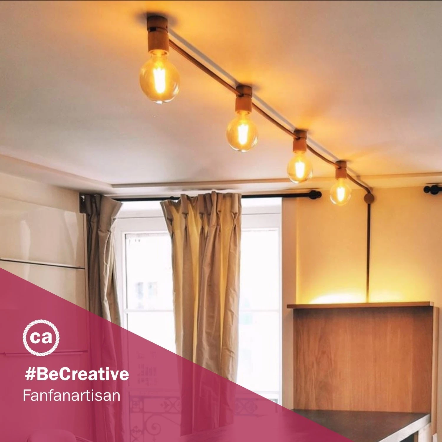 Filé System Linear Kit - with 5m string light cable and 7 indoor wooden components