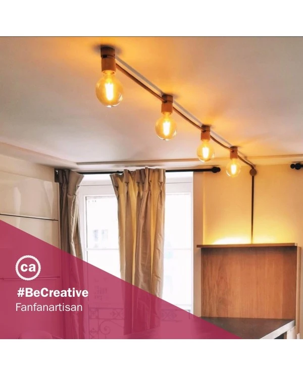 Filé System Linear Kit - with 5m string light cable and 7 indoor wooden components