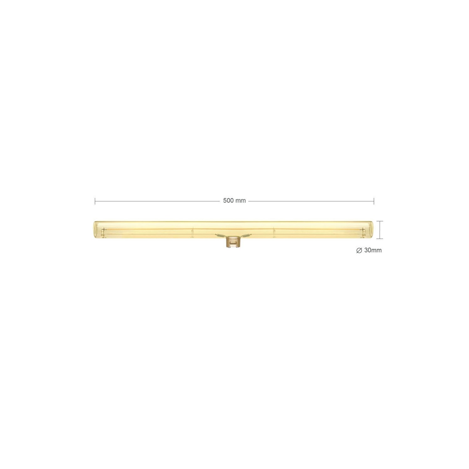S14d LED Tube Gold Light Bulb - 500 mm length 12W 440Lm 2000K Dimmable