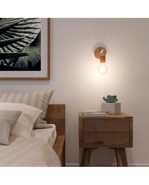 Fermaluce Wood, wooden wall light with bent extension