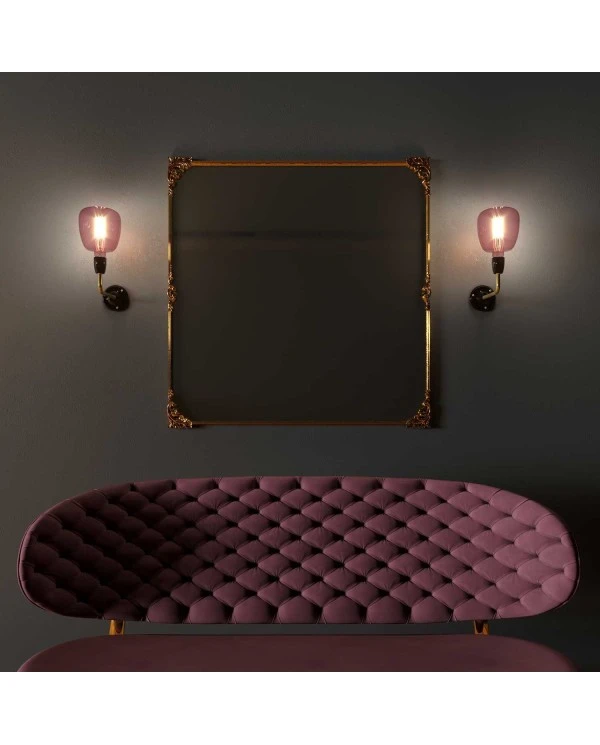 Fermaluce Classic, metal and porcelain wall light with bent extension