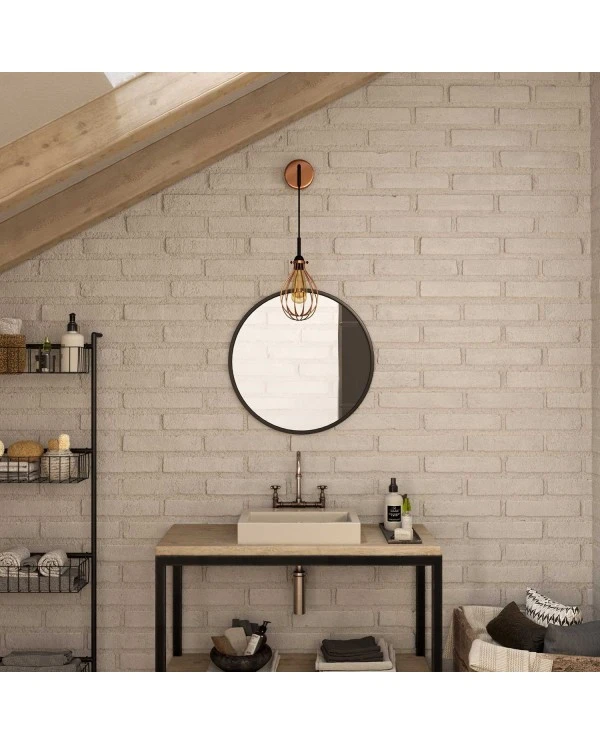 Fermaluce Metal wall light with pendant Drop lampshade and bent extension