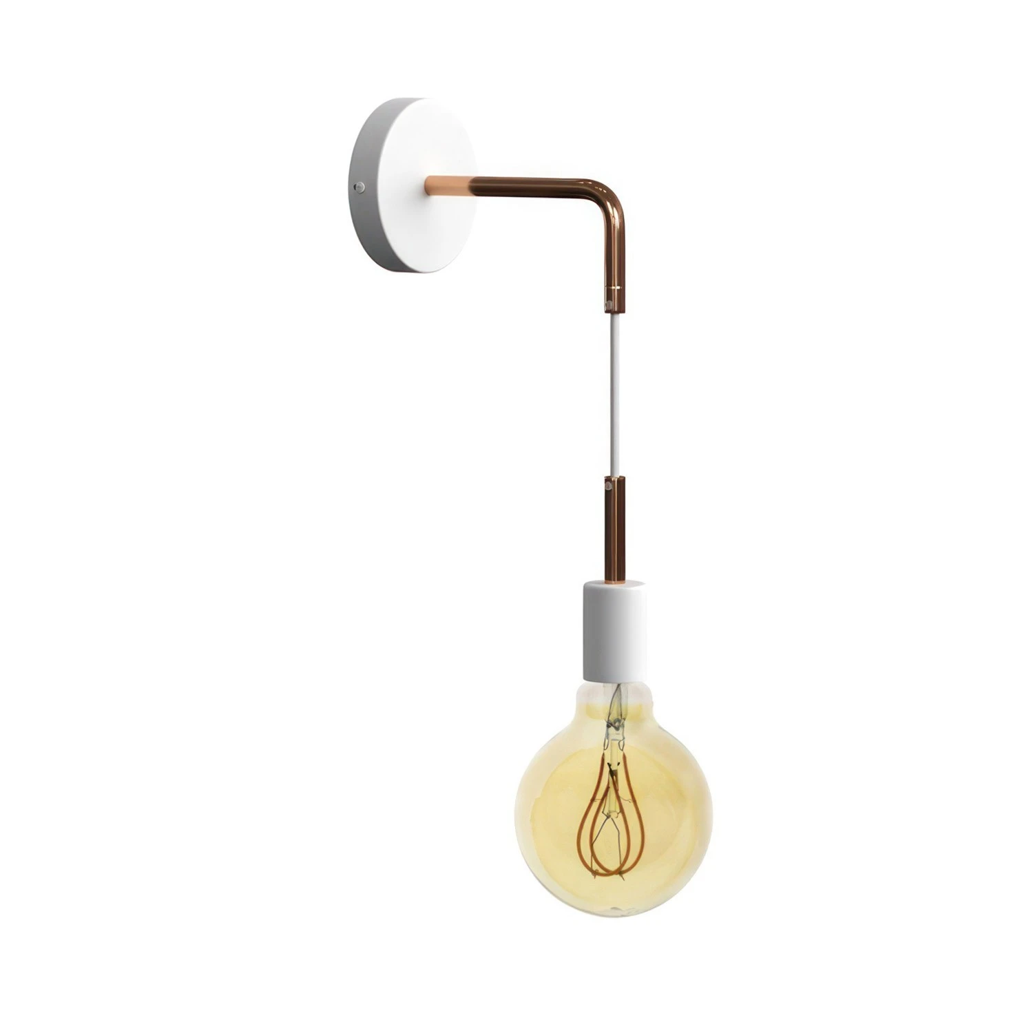 Fermaluce Metal wall light with bent extension and pendant lamp holder