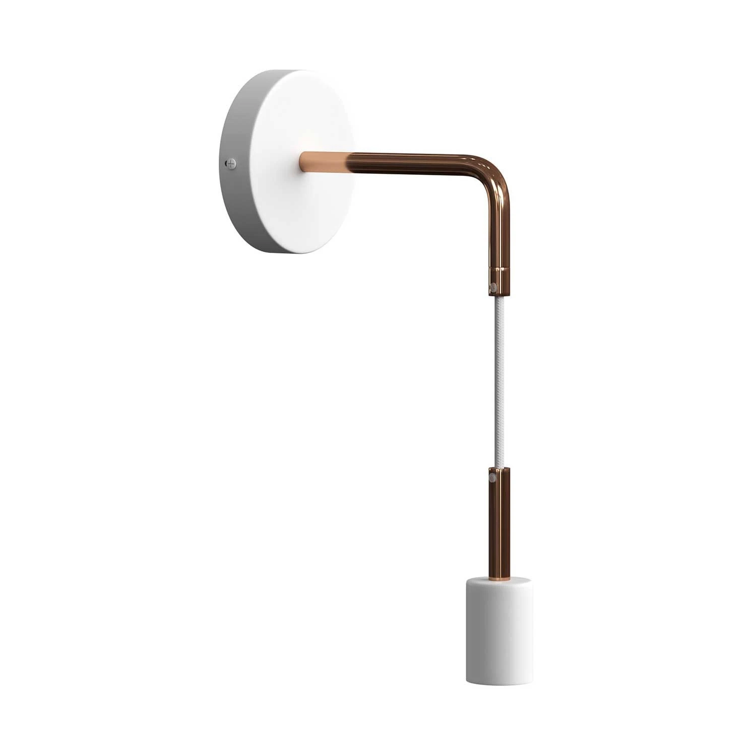 Fermaluce Metal wall light with bent extension and pendant lamp holder