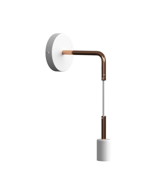 Fermaluce Metal wall light with bent extension and pendant lamp holder